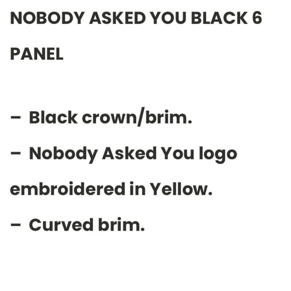 Field Grade Black Embroidered Cap - Nobody Asked You - Picture 6 of 8